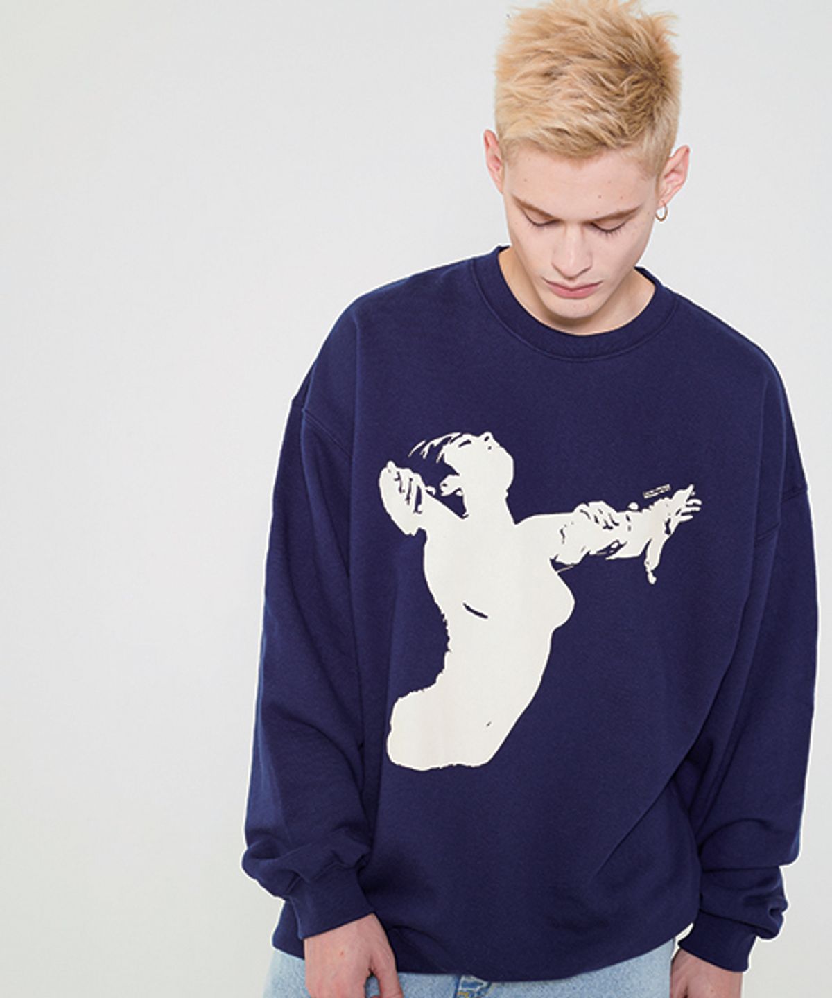 아임낫어휴먼비잉(I AM NOT A HUMAN BEING) Ballerina Sweatshirts - Navy