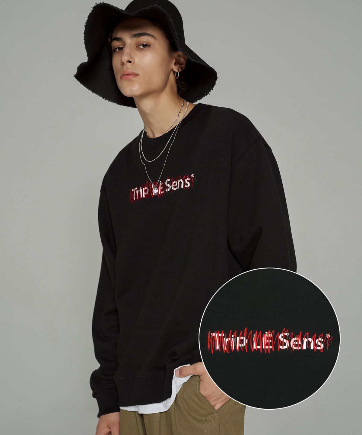 트립르센스(TRIP LE SENS) EMBROIDERY STITCHES MTM BLACK