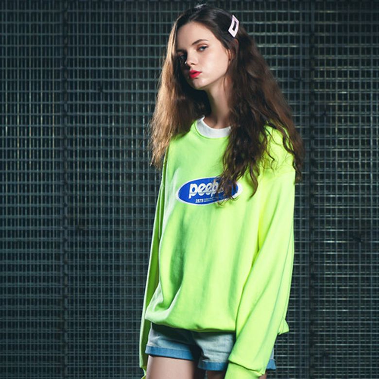 Basic logo crewneck(neongreen)