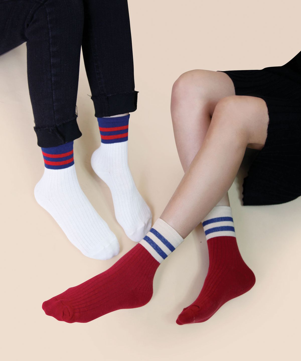 알엔오티(RNOT) [5SET] Line 칼라 socks