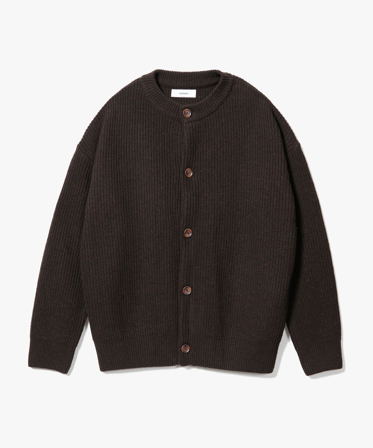 제로(XERO) Concise Round Neck Cardigan [Brown]
