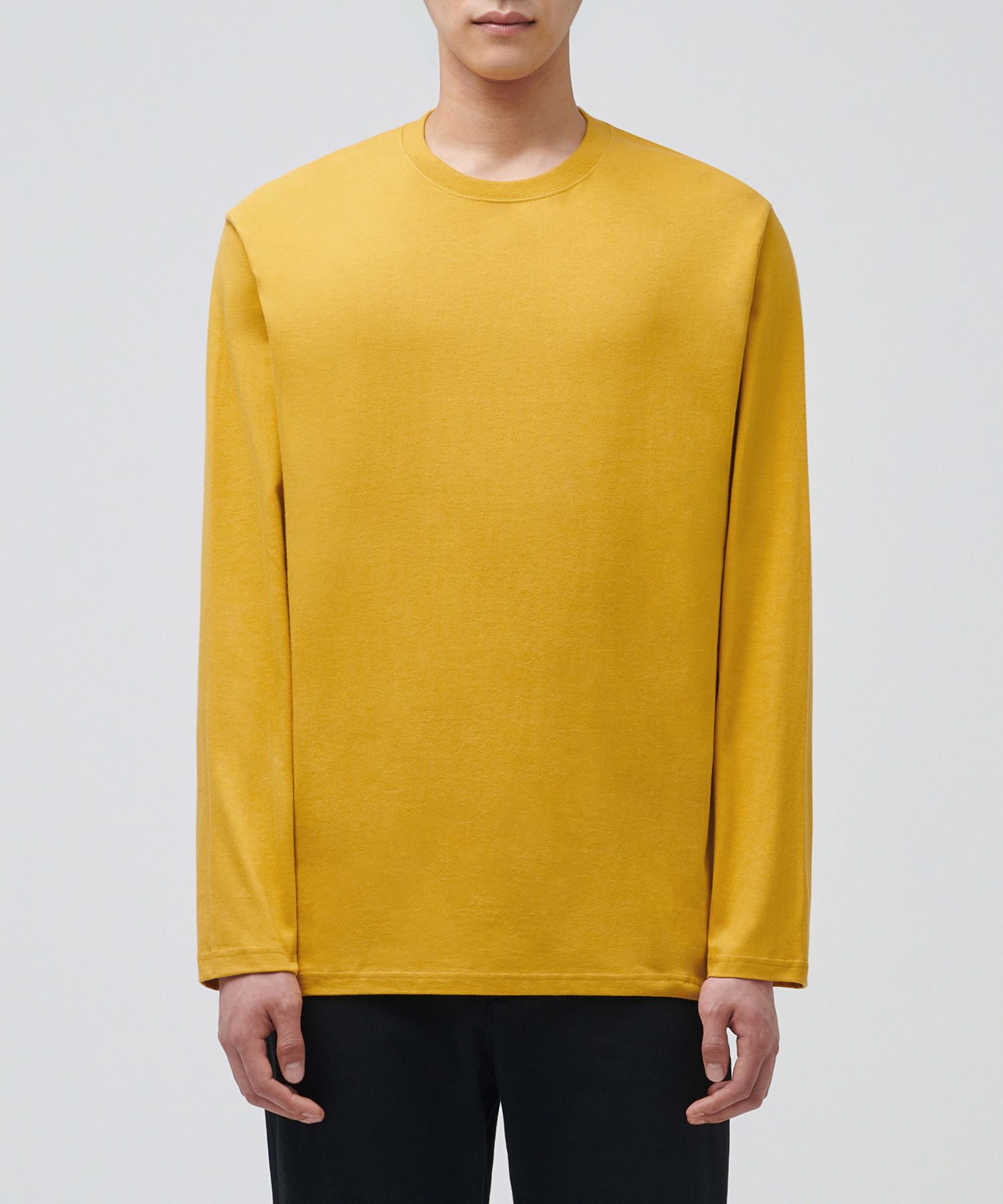 ★MUSINSA STANDARD★ Relaxed pigment shirt mustard MMDSH501- MUSINSA | MUSINSA STANDARD Pigment Relaxed Crew Neck Long