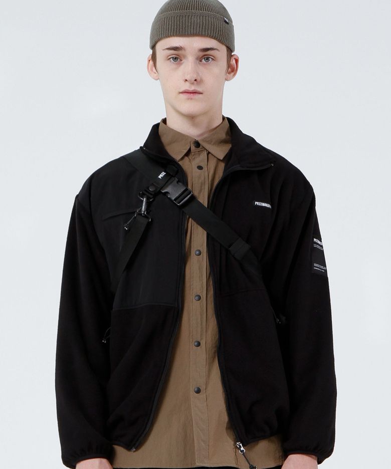 FLEECE ZIPUP JACKET (BLACK)
