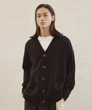 베이직 니트 가디건_블랙