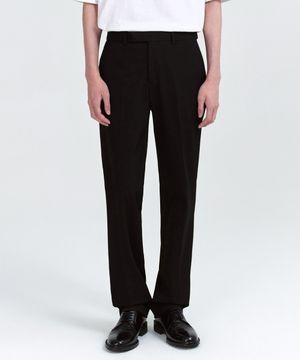 세미 와이드 히든 밴딩 슬랙스 [블랙]