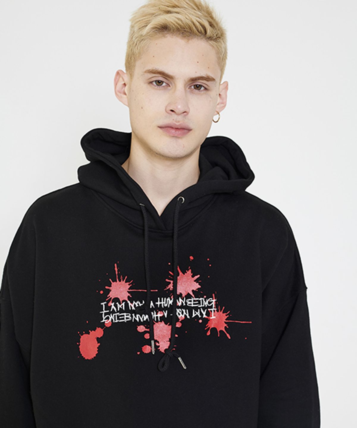 아임낫어휴먼비잉(I AM NOT A HUMAN BEING) Poly Bag Hoody - Black