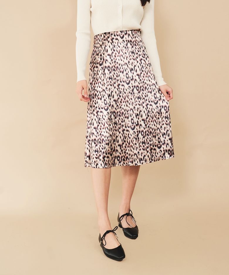 T/a-line leopard  band skirt_BR