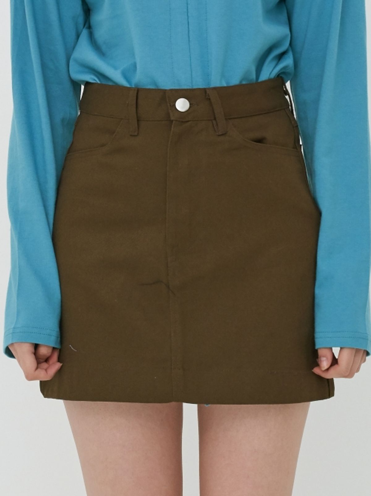 너트앤볼트(NUTANDBOLT) STUDIO A-LINE SKIRT (BROWN)