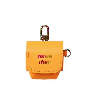 홀로그래픽 에어팟 케이스 레더_망고 오렌지