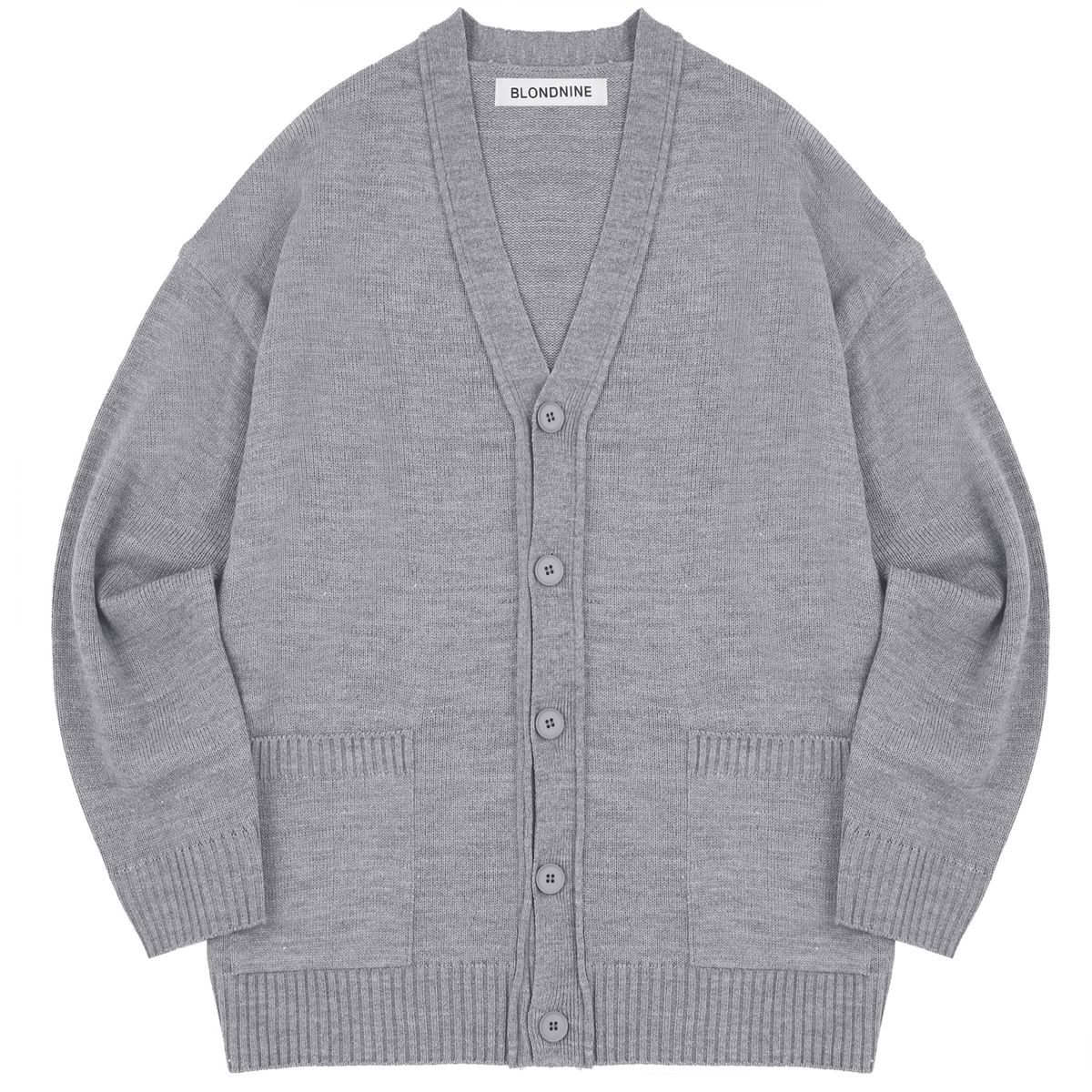 블론드나인(BLOND9) PIPING KNIT CARDIGAN_GRAY