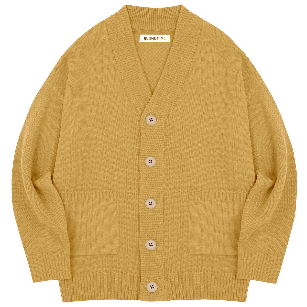 블론드나인(BLOND9) PIPING KNIT CARDIGAN_MUSTARD