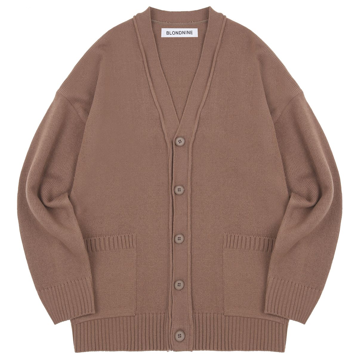 블론드나인(BLOND9) PIPING KNIT CARDIGAN_COCOA