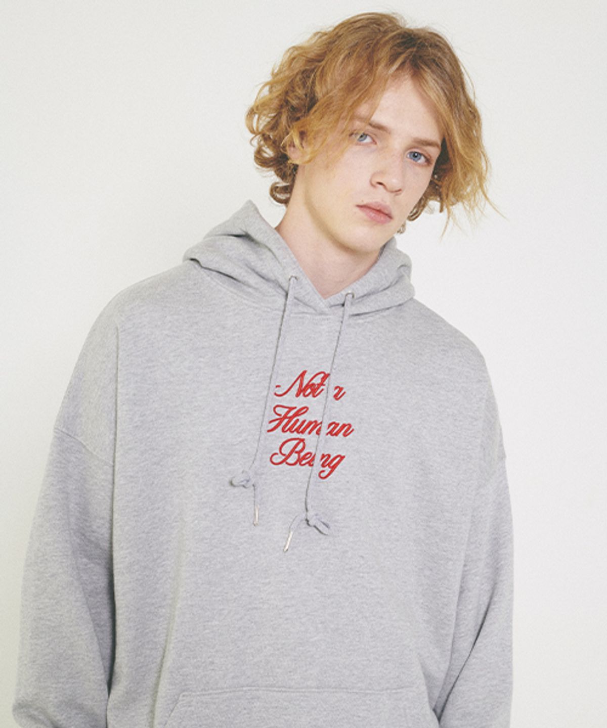 아임낫어휴먼비잉(I AM NOT A HUMAN BEING) New Basic Script Hoody - Grey