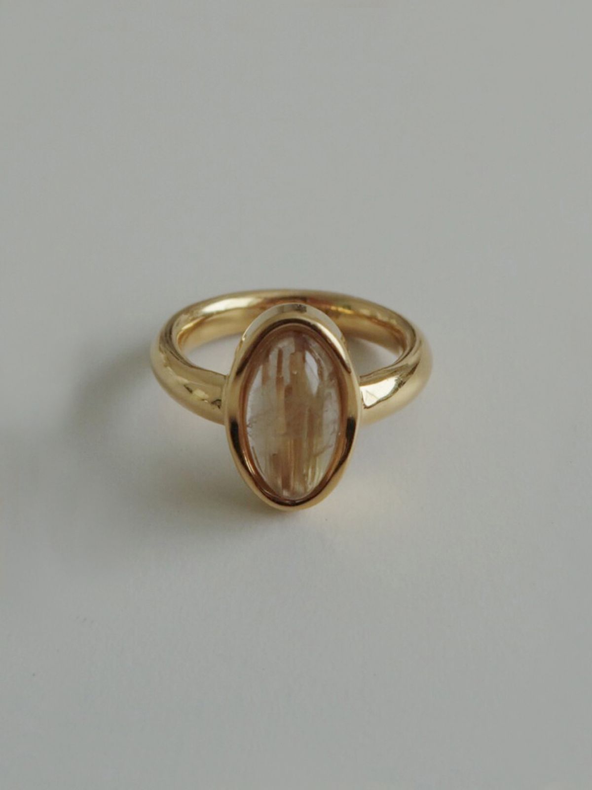 마호가니(MAHOGANI) GOLD QUARTZ ELLIPSE RING