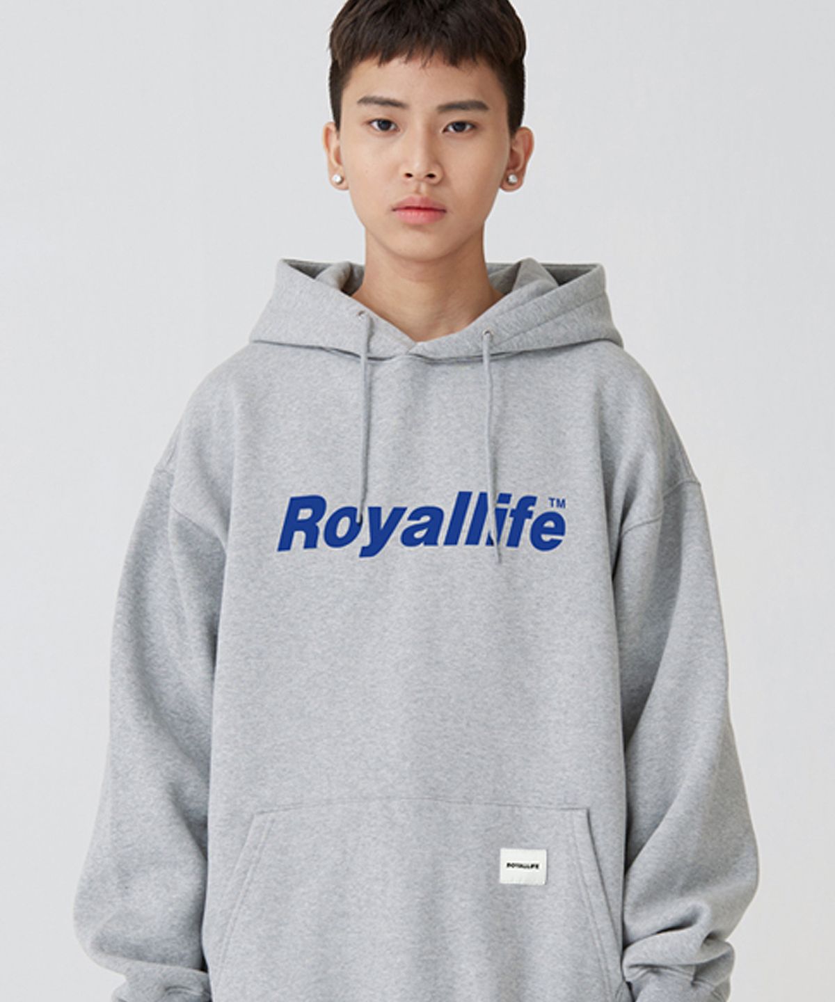 로얄라이프(ROYALLIFE) RLPH500 오리지널 로고 후드티 - 그레이