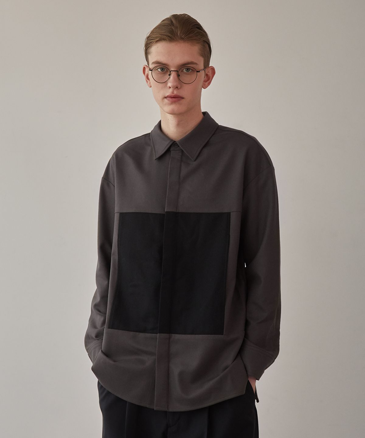 뮤게(MUGUET) WOOL SHIRTS (CHARCOAL)