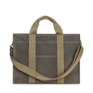 Square Brief Bag (스퀘어 서류가방) (Waxed Canvas 챠콜)