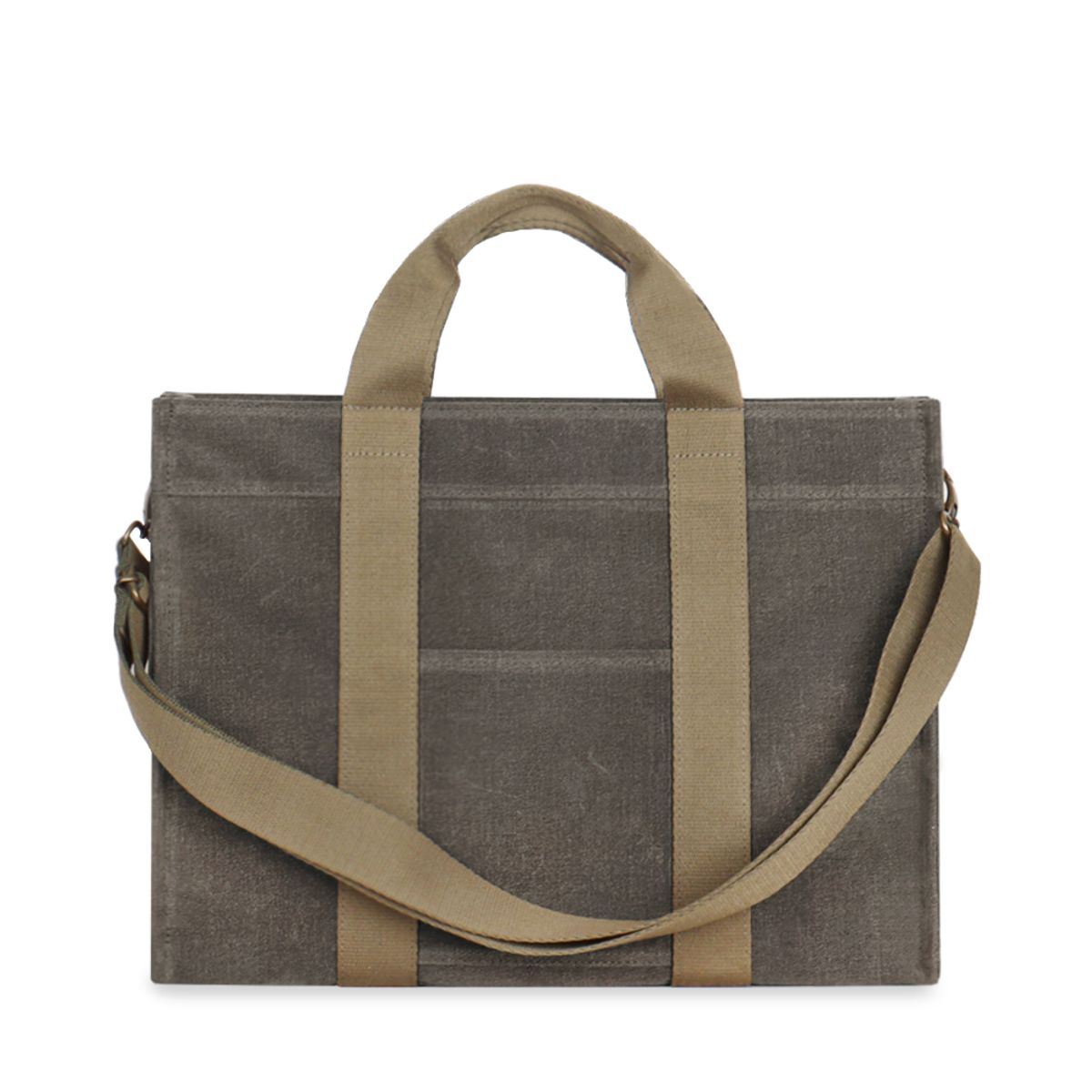 모노노(MONONO) Square Brief Bag (스퀘어 서류가방) (Waxed Canvas 챠콜)