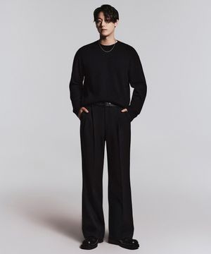 [이도현 PICK] 리얼 와이드 히든 밴딩 슬랙스 [블랙]