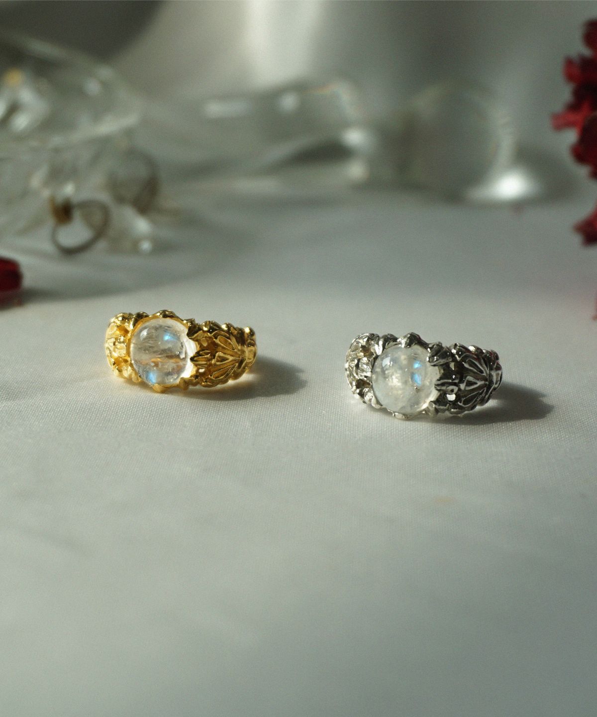 비자르 주얼리(BIZARRE JEWELRY) 앙스트 블뤼테(레인보우 문스톤) 반지