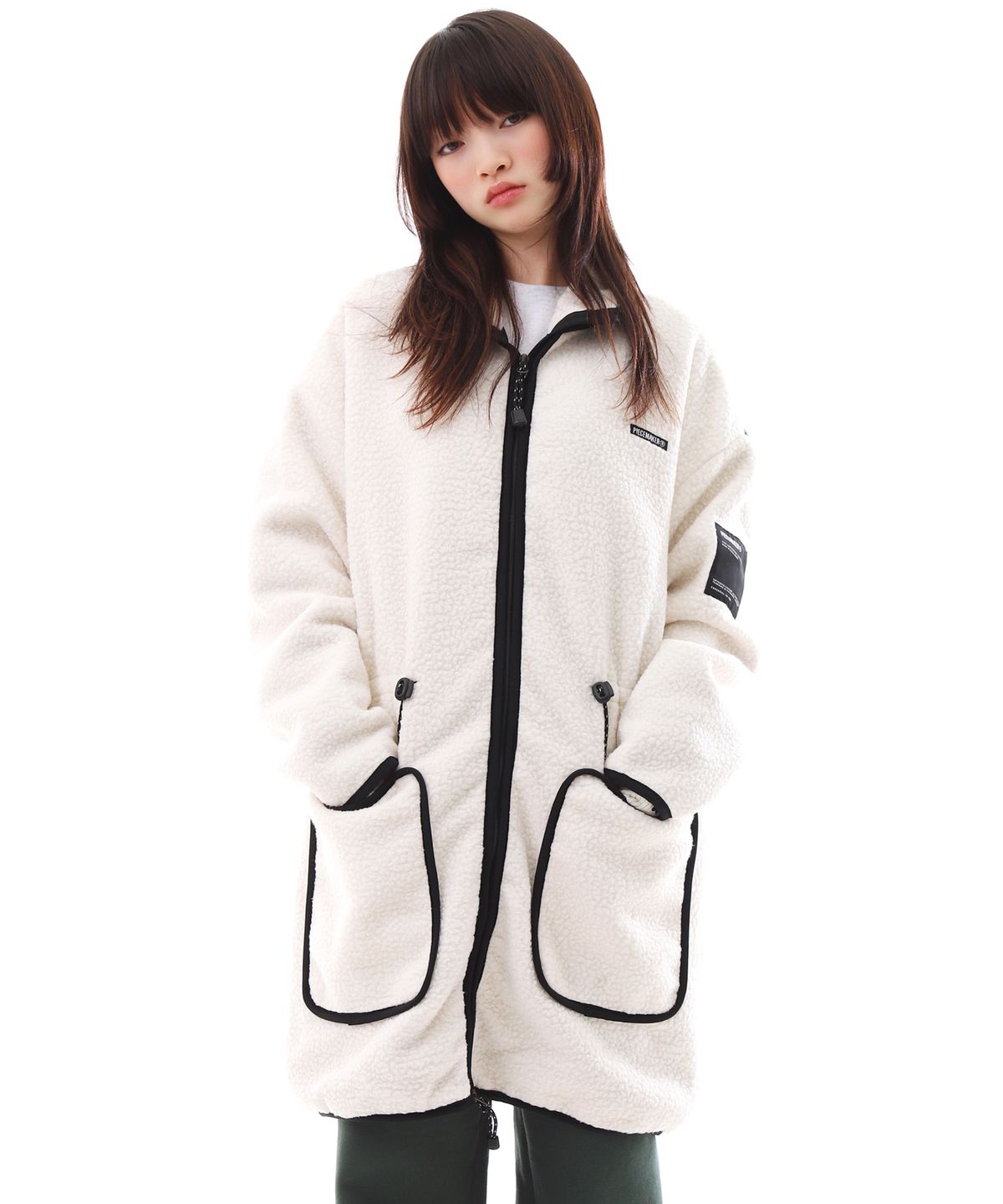 피스메이커(PIECE MAKER) FLEECE BOA LONG JACKET (IVORY)