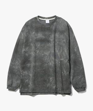 Oversize Water Washed L/S T-Shirts [Charcoal]