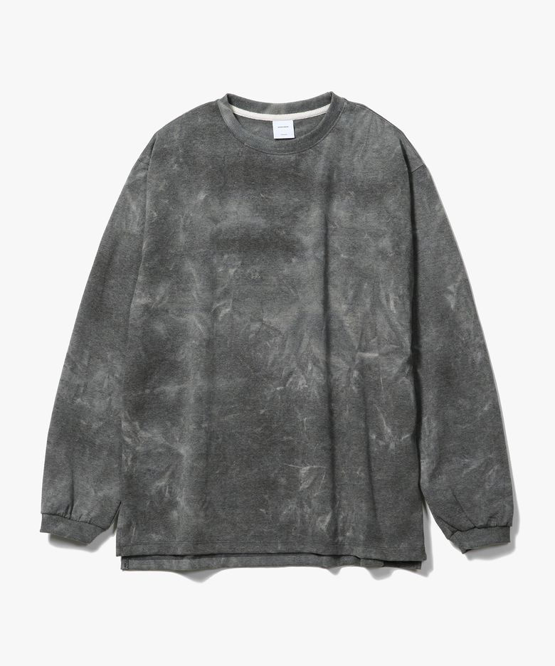 Oversize Water Washed L/S T-Shirts [Charcoal]