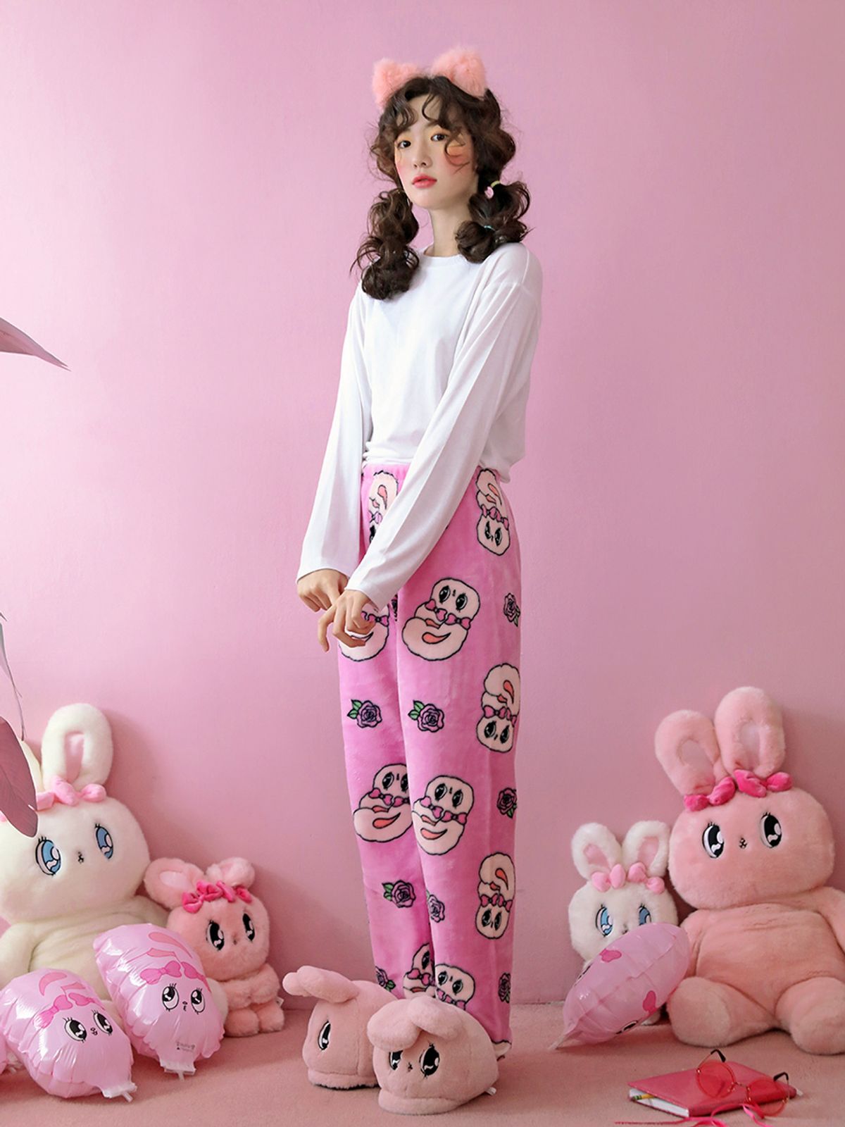 울랄라파자마(ULLALA PAJAMAS) 에스더버니 수면바지 핑크