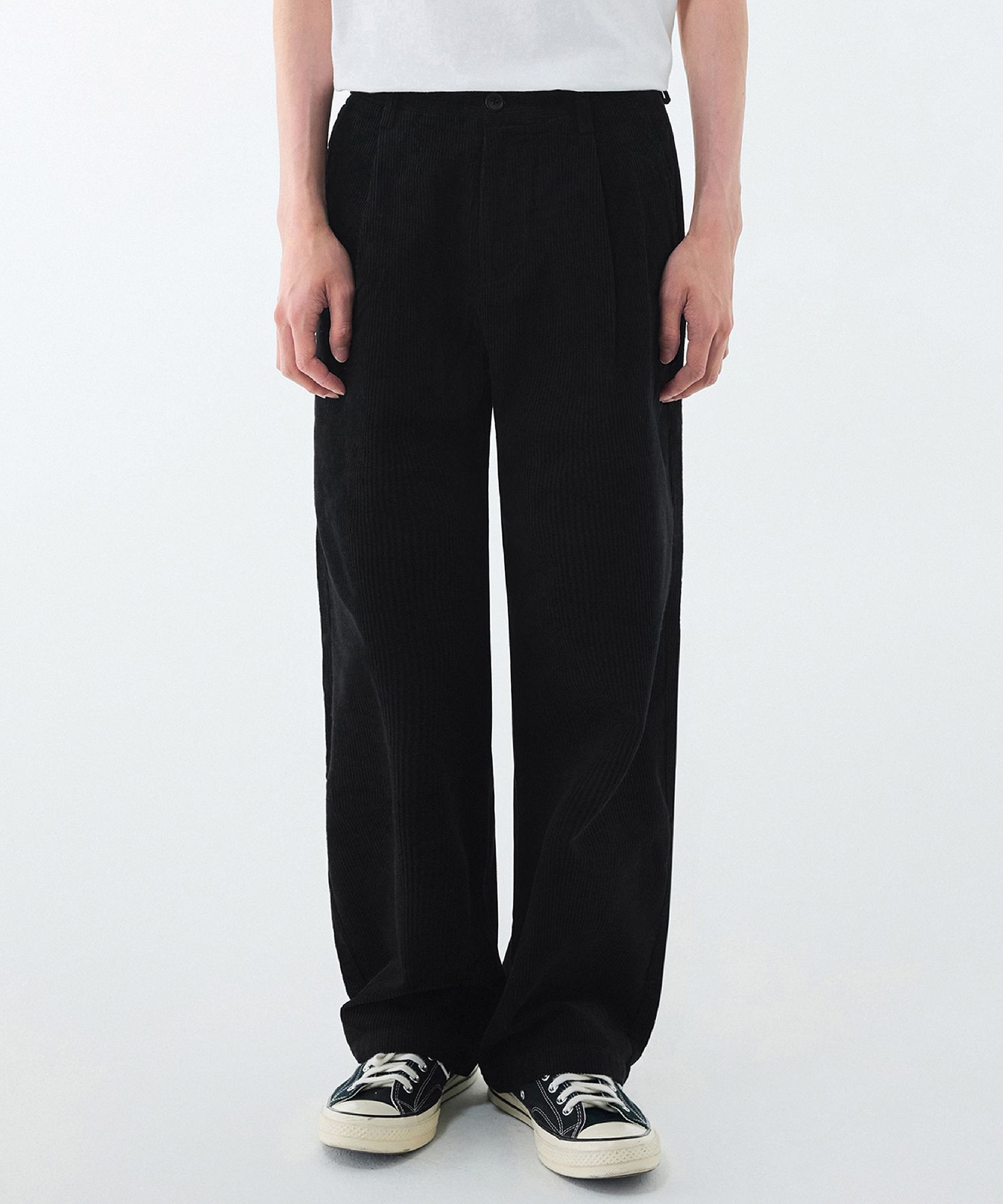 MUSINSA公式 | MUSINSA STANDARD ワイドコーデュロイパンツ[ブラック]