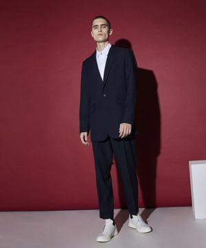 투 턱 팬츠 네이비