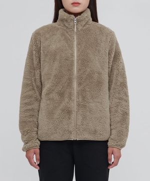 우먼즈 샤기 플리스 집업 재킷 [더스티 베이지]