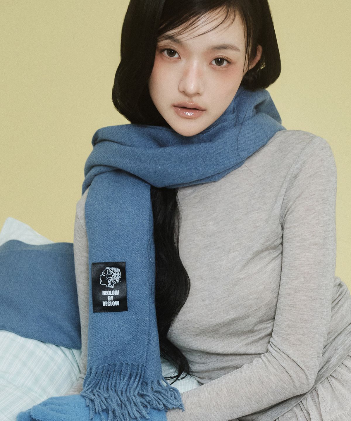 리끌로우(RECLOW) RC 무지 머플러 블루