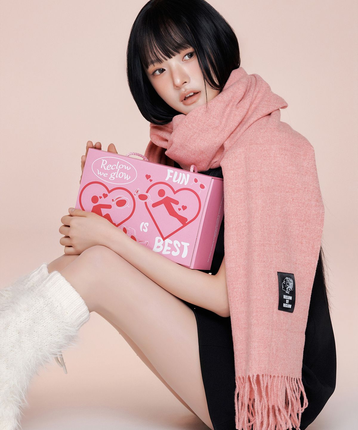 리끌로우(RECLOW) RC 무지 머플러 핑크