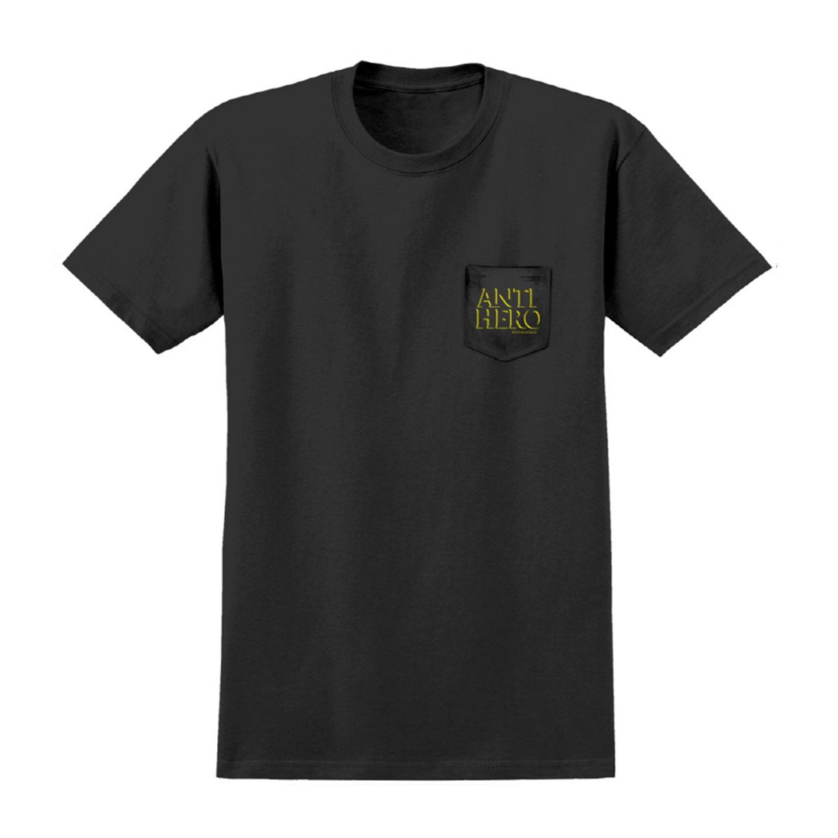 안티히어로(ANTI HERO) LIL DROPHERO S/S Pocket T-Shirt - BLACK / YELLOW Print 51020373A