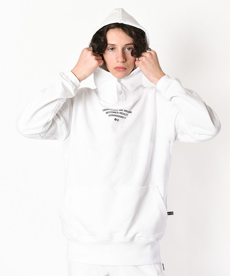 rk imagine snap hoodie white  버튼 후드티