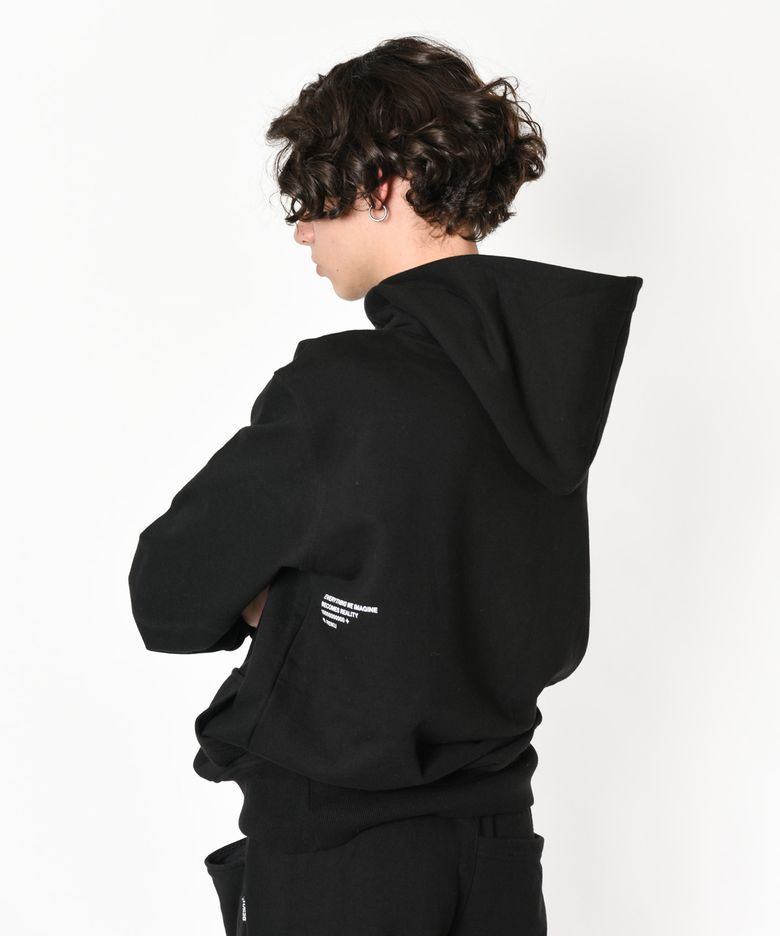 rk imagine-s snap hoodie black 버튼 후드티