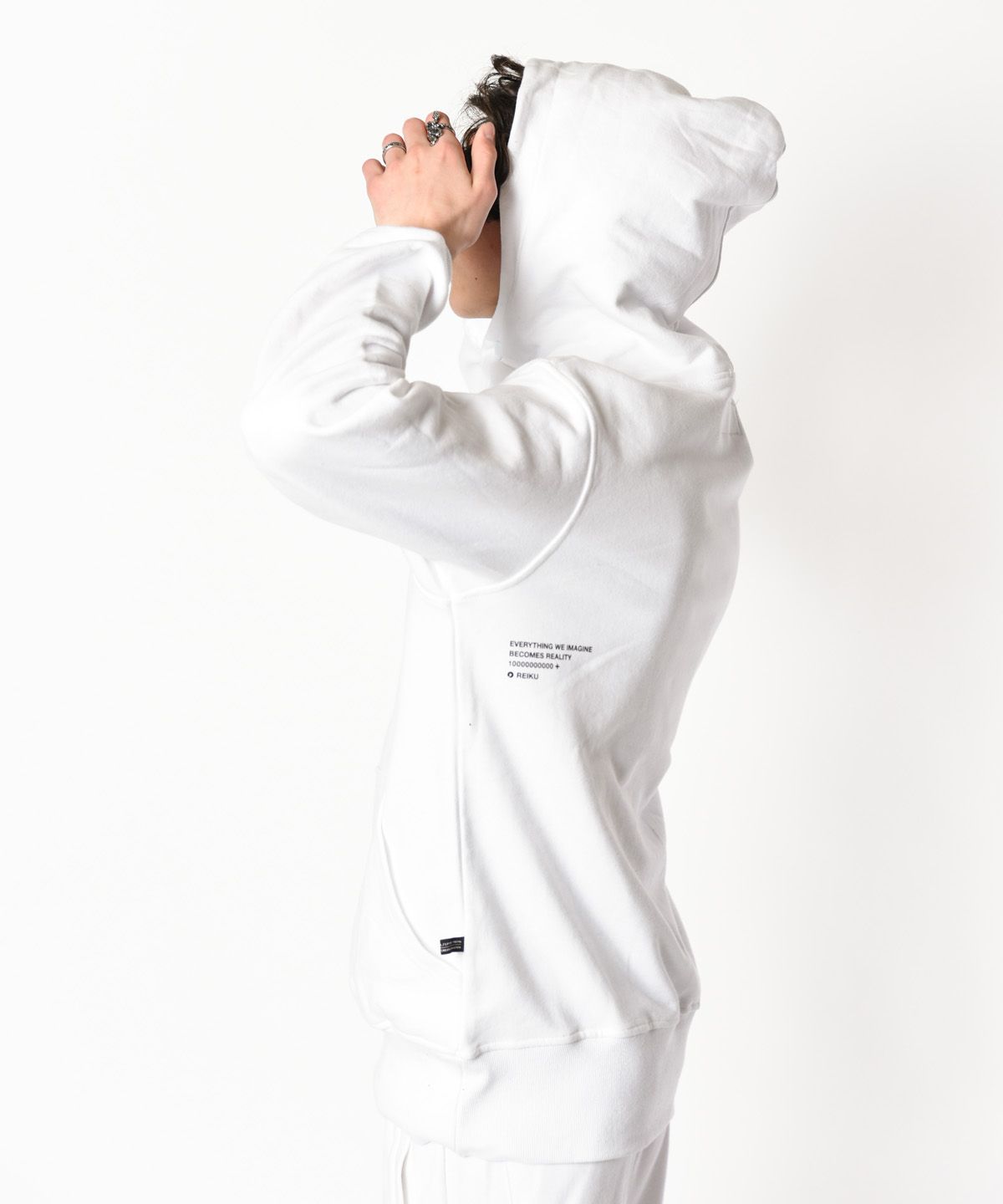 레이쿠(REIKU) rk imagine-s snap hoodie white 버튼 후드티