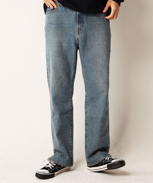 MUSINSA | RESPECT Respect slit wide denim pants (sand brush