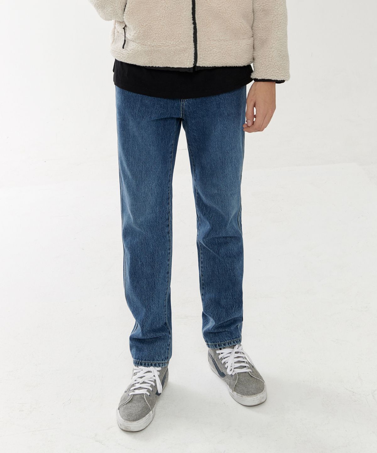 뉴비(NEWBIE) 19f/w 사이드라인데님팬츠(블루/블랙)
