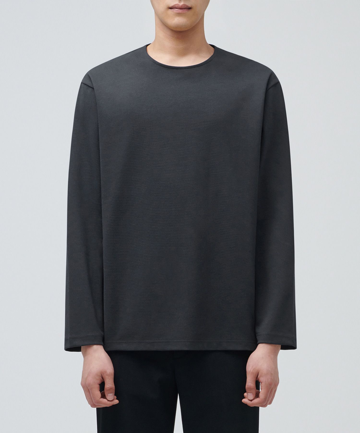 Tシャツ・カットソー *MUSINSA STANDARD* Ponte Crew Neck Long Sleeve T-Shirt Dark MUSINSA | MUSINSA STANDARD Ponte Crew Neck Long Sleeve T