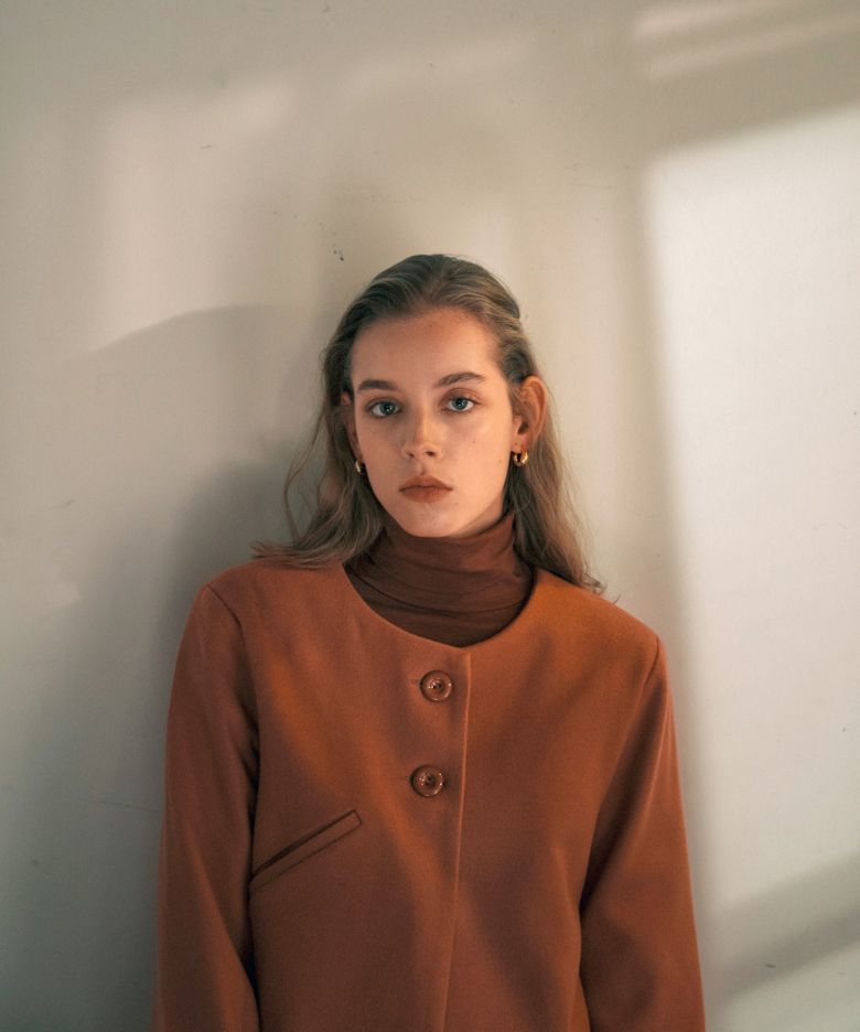 modal turtleneck top (brick)