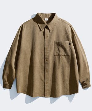 피그먼트 루즈핏 셔츠 브라운 SMLS4058