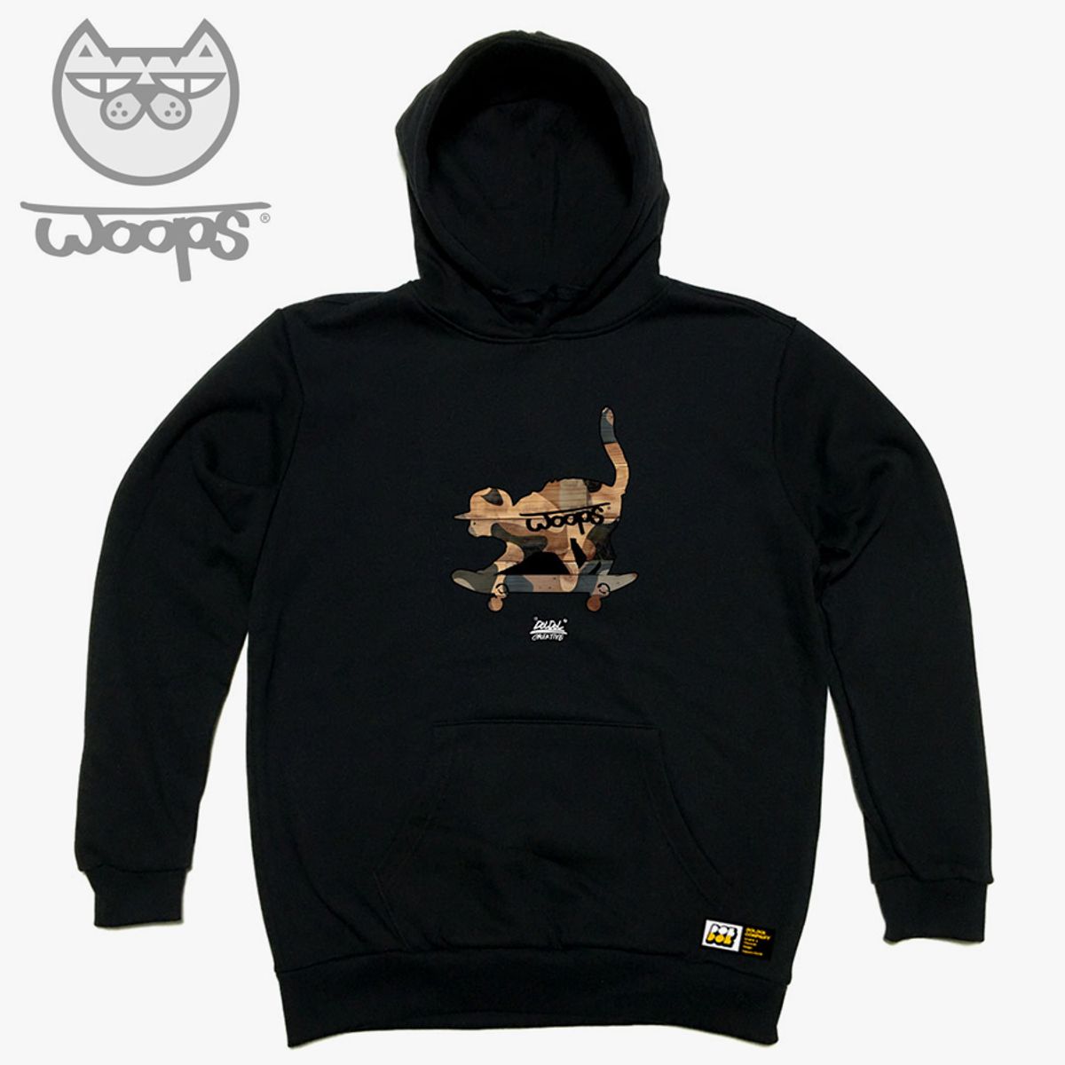 돌돌(DOLDOL) WOOPS_HOODY_68 스케이트보드 고양이 웁스 캐릭터 그래픽 그래피티 디자인 후드티 후디