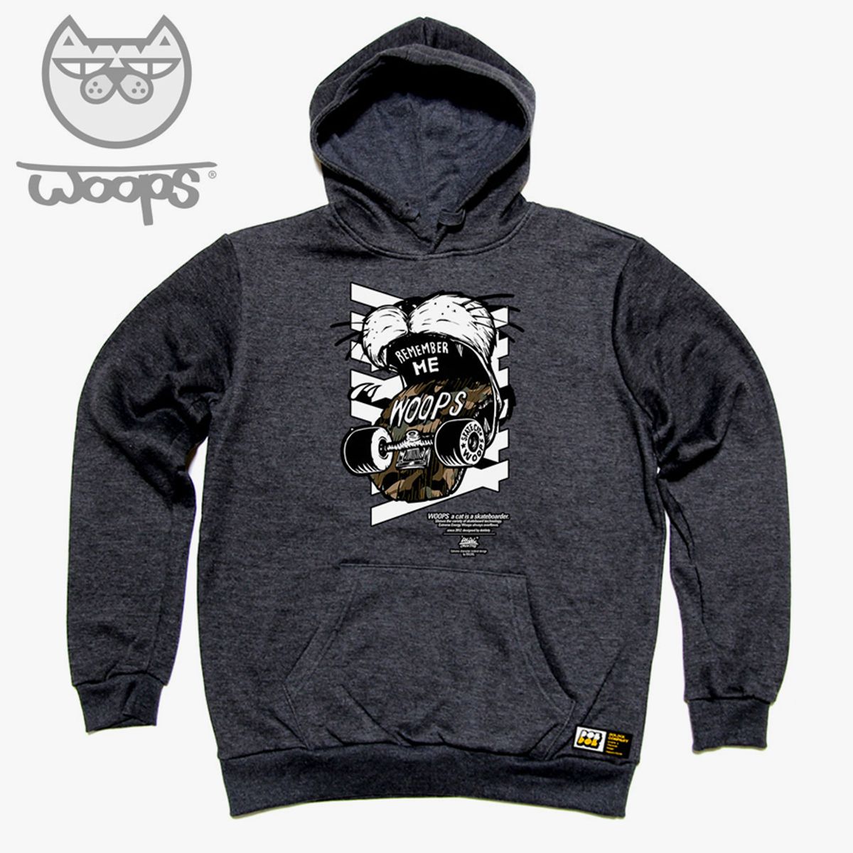 돌돌(DOLDOL) WOOPS_HOODY_69 스케이트보드 고양이 웁스 캐릭터 그래픽 그래피티 디자인 후드티 후디