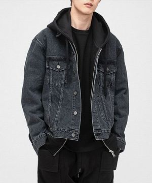 2001 SLOW WORKER DENIM WASH JACKET [BLACK INDIGO]