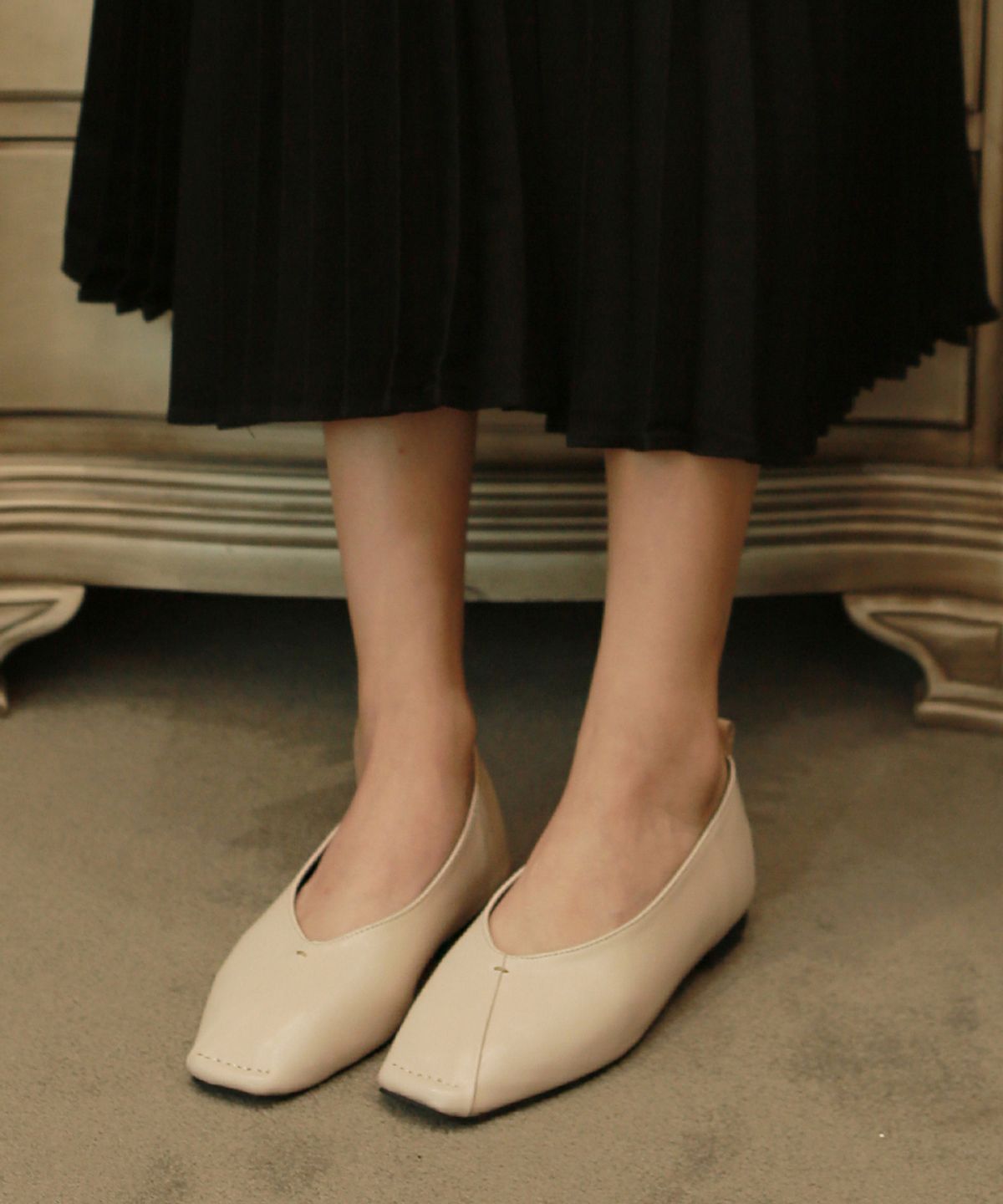 프리플라(FRI FLA) 19B511 cream flat