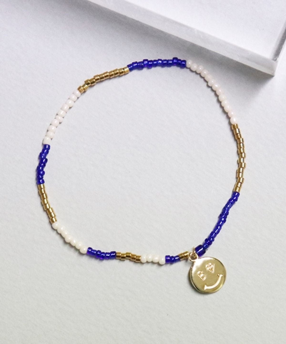 봉보(BONBEAU) Smile charm 18k gold beads bracelet 스마일 18k 골드 비즈팔찌