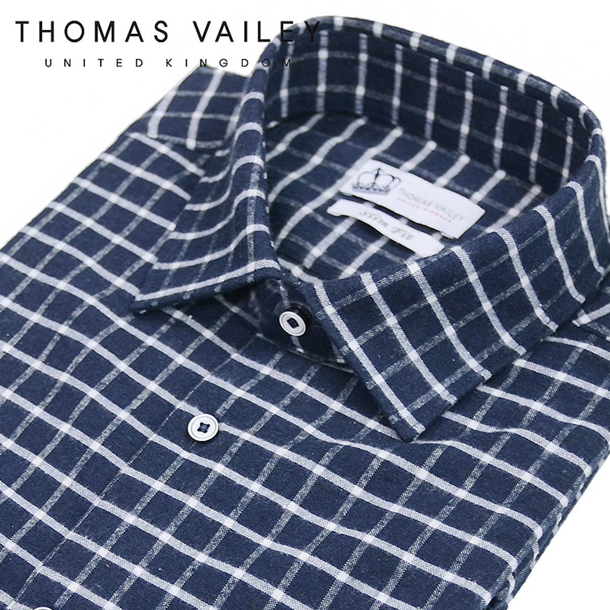 토마스 베일리(THOMAS VAILEY) 기모 체크 셔츠 네이비 230