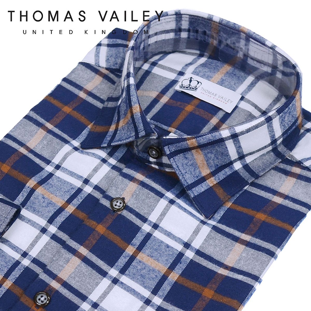 토마스 베일리(THOMAS VAILEY) 기모 체크 셔츠 네이비 227