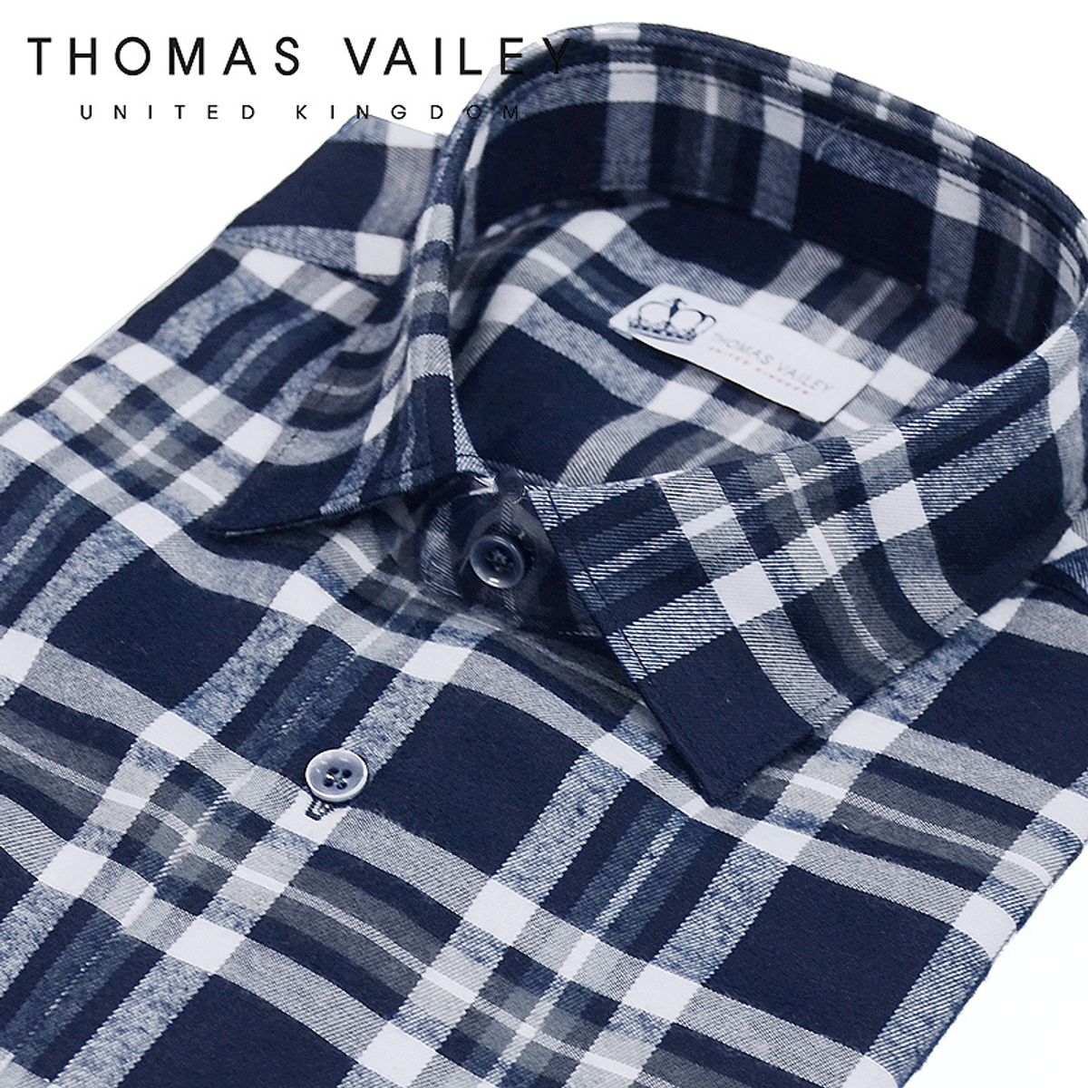 토마스 베일리(THOMAS VAILEY) 기모 체크 셔츠 네이비 226